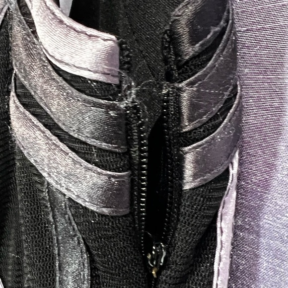 JS Collections Black Silver Lavender Wide Strap Cocktail Dress Size 2 - Picture 7 of 10